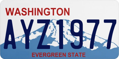 WA license plate AYZ1977