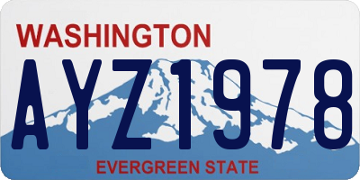 WA license plate AYZ1978