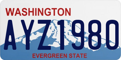 WA license plate AYZ1980