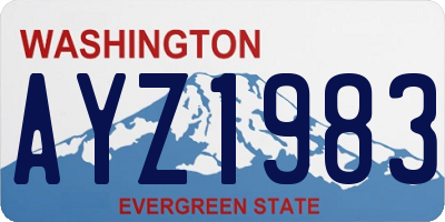 WA license plate AYZ1983