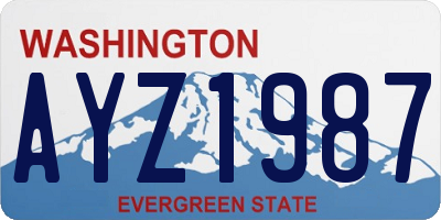 WA license plate AYZ1987