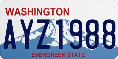 WA license plate AYZ1988