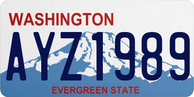 WA license plate AYZ1989