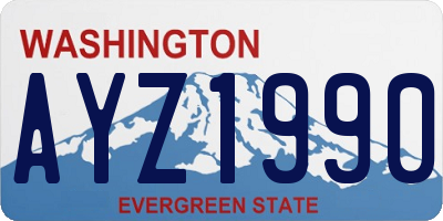 WA license plate AYZ1990