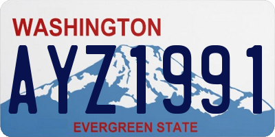 WA license plate AYZ1991