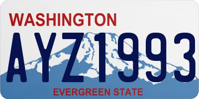 WA license plate AYZ1993