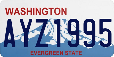 WA license plate AYZ1995