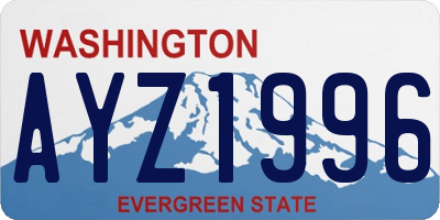 WA license plate AYZ1996