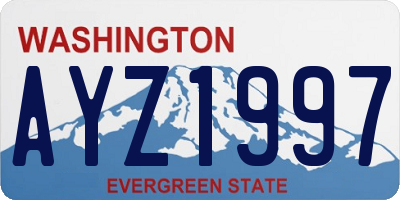 WA license plate AYZ1997