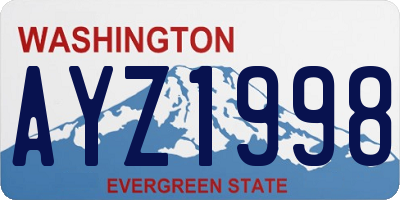 WA license plate AYZ1998