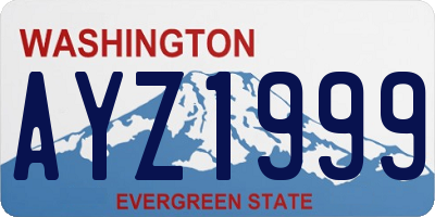 WA license plate AYZ1999