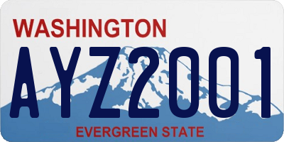 WA license plate AYZ2001