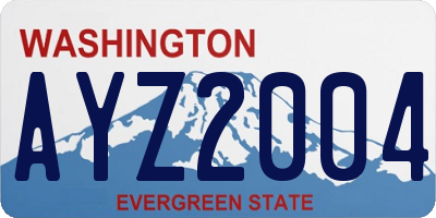 WA license plate AYZ2004