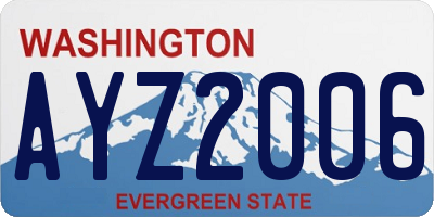 WA license plate AYZ2006