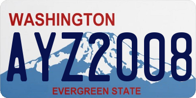 WA license plate AYZ2008