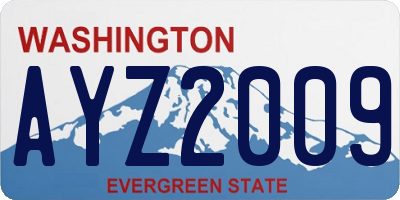 WA license plate AYZ2009