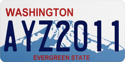 WA license plate AYZ2011