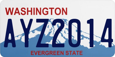 WA license plate AYZ2014