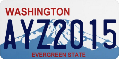 WA license plate AYZ2015