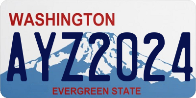 WA license plate AYZ2024