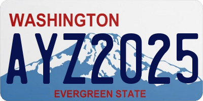 WA license plate AYZ2025