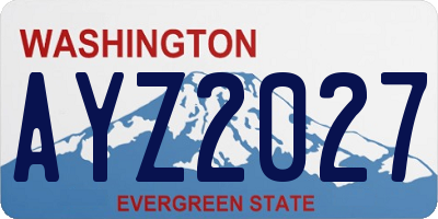 WA license plate AYZ2027