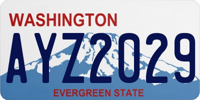 WA license plate AYZ2029