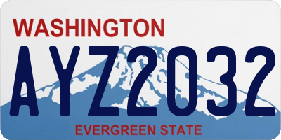 WA license plate AYZ2032