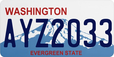 WA license plate AYZ2033