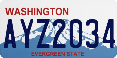 WA license plate AYZ2034