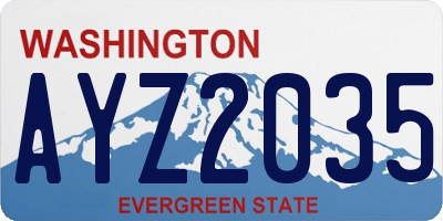 WA license plate AYZ2035