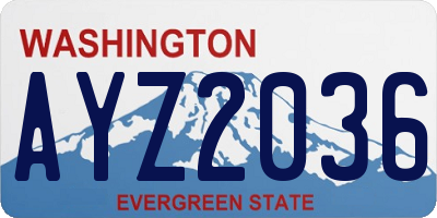 WA license plate AYZ2036