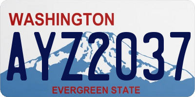 WA license plate AYZ2037