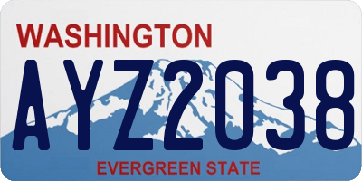 WA license plate AYZ2038