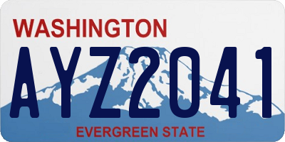 WA license plate AYZ2041