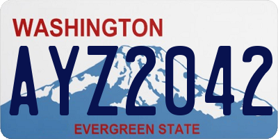 WA license plate AYZ2042