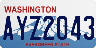 WA license plate AYZ2043