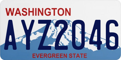 WA license plate AYZ2046