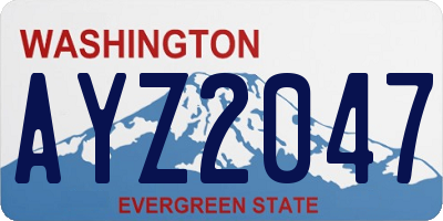 WA license plate AYZ2047