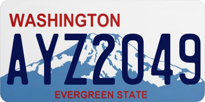 WA license plate AYZ2049