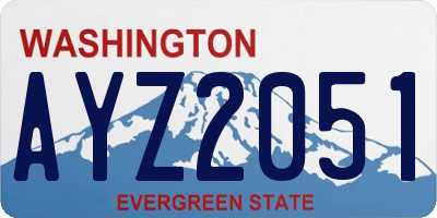 WA license plate AYZ2051