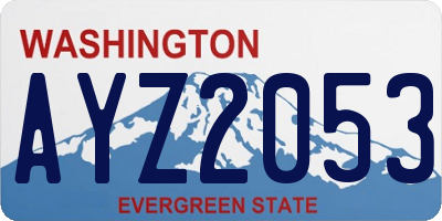 WA license plate AYZ2053