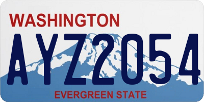 WA license plate AYZ2054