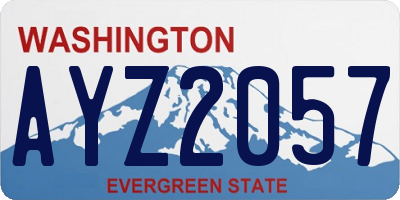 WA license plate AYZ2057