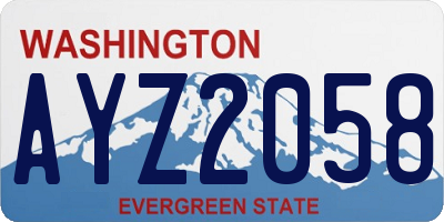 WA license plate AYZ2058