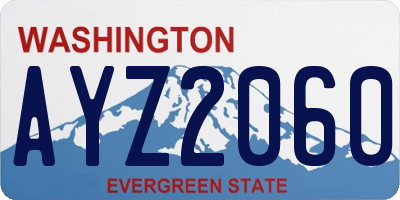 WA license plate AYZ2060