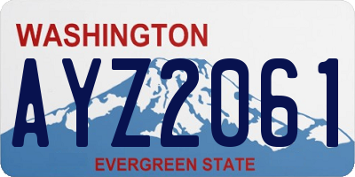 WA license plate AYZ2061