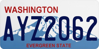 WA license plate AYZ2062