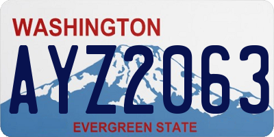 WA license plate AYZ2063