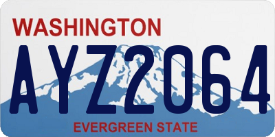 WA license plate AYZ2064